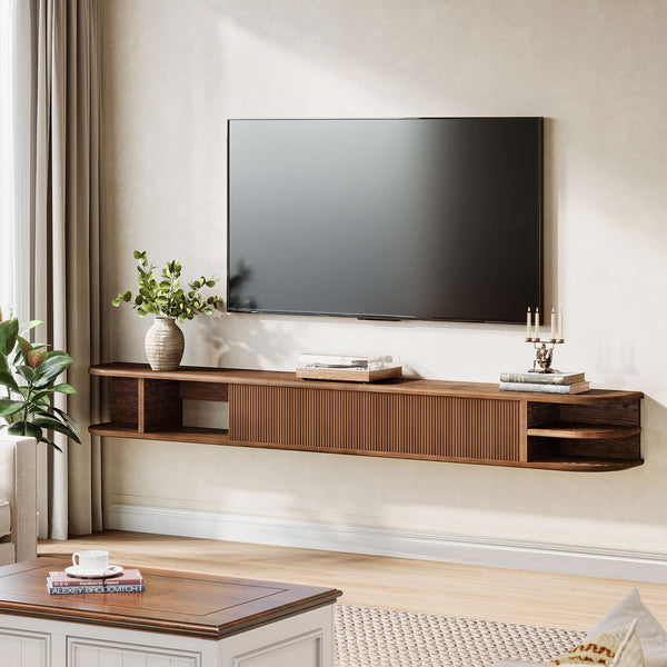 71" Floating TV Stand with Fluted Doors