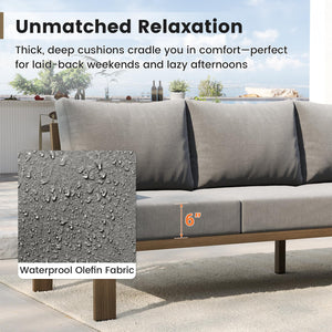 L-Shaped Outdoor Sectional Sofa Set with Coffee Table