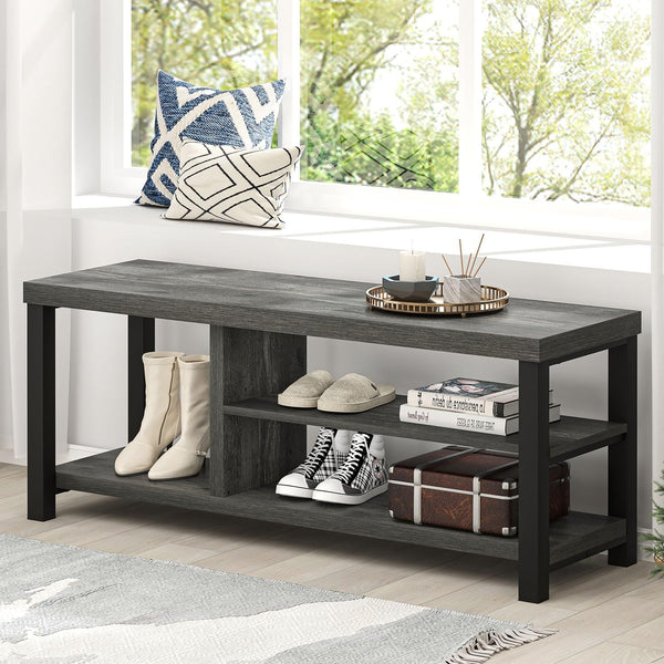 Entryway Storage Bench with Shoe Rack – 2-Tier & 3-Tier