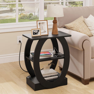 End Table Set of 2 with Charging Station