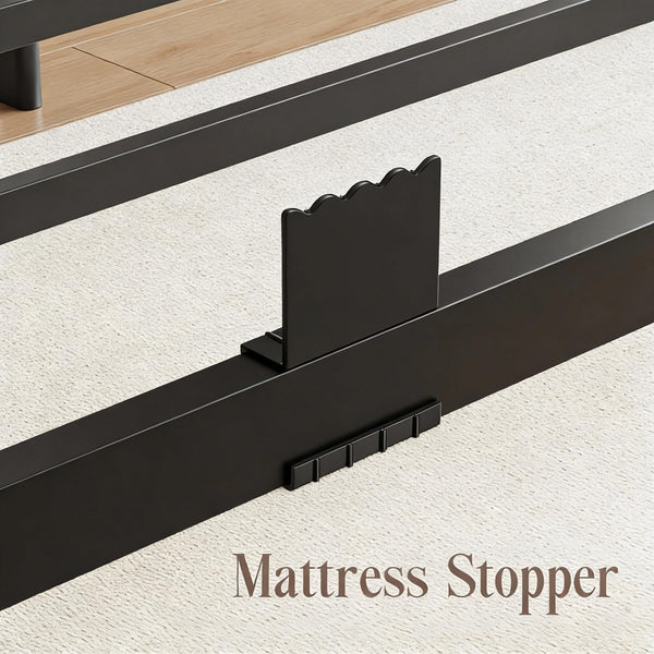 Metal Platform Bed Frame with Storage — Twin, Full, Queen, King