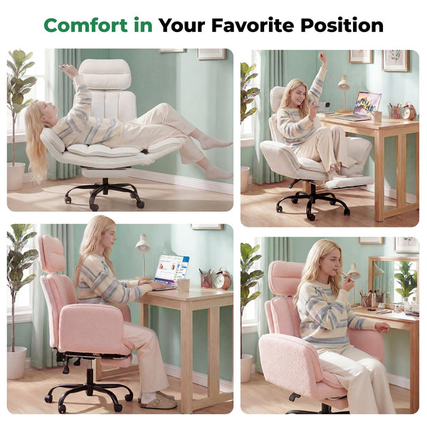 Criss Cross Office Chair with Armrests, Footrest & Wheels