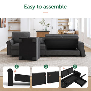 U-Shaped Sectional Sofa with Storage & Reversible Chaise