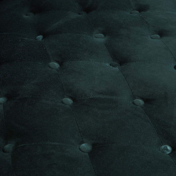 Tufted Velvet Chaise Lounge with Scrolled Backrest – Dark Teal