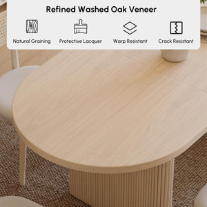 Oval Extendable Solid Wood Dining Table
