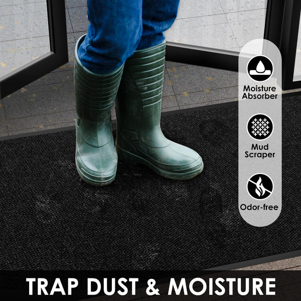Indoor Outdoor Entrance Door Mat – Non-Slip Rubber Backing, Heavy Duty Dirt Trapper