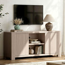 58" TV Stand with Storage Cabinets & Outlet