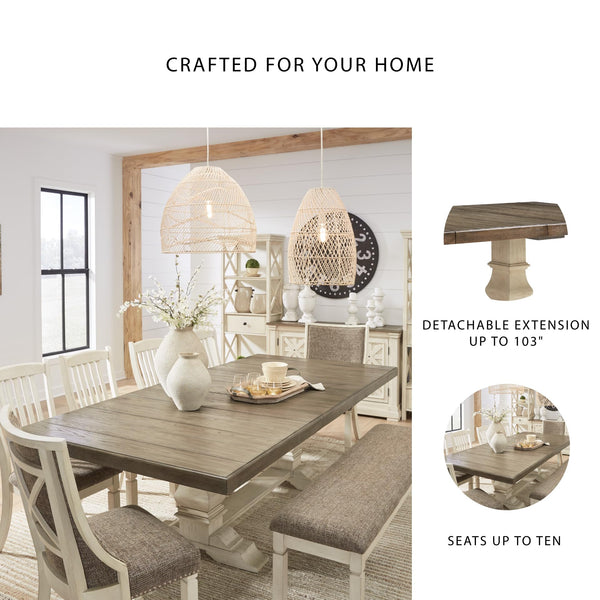 Farmhouse Extension Dining Table with Removable Leaf