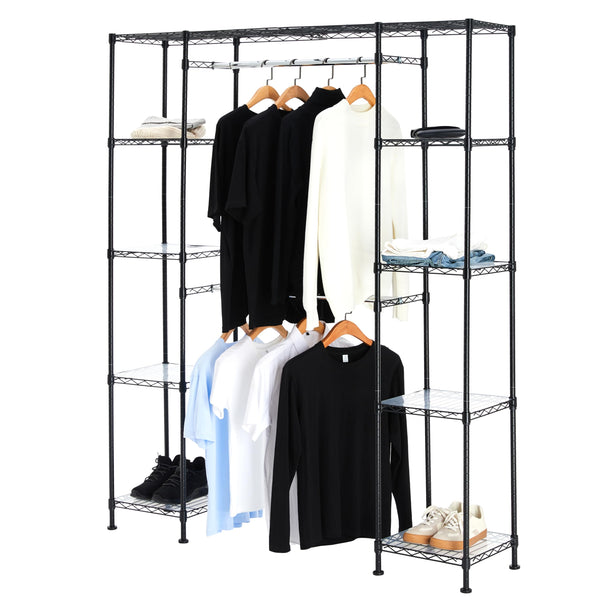 Expandable Metal Hanging Closet Organizer with Shelves