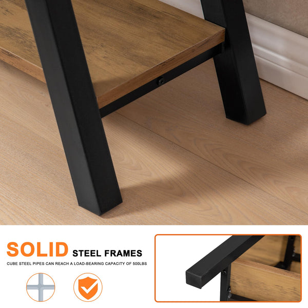 Entryway Shoe Storage Bench with Shelves – Industrial Style