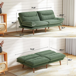 Convertible Futon Sofa Bed – Corduroy Loveseat