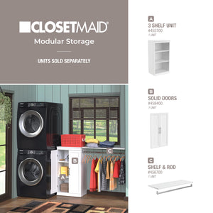 Modular Storage Shelf Unit with 3 Adjustable Shelves