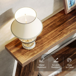 70.9" Industrial Console Sofa Table with 2-Tier Storage