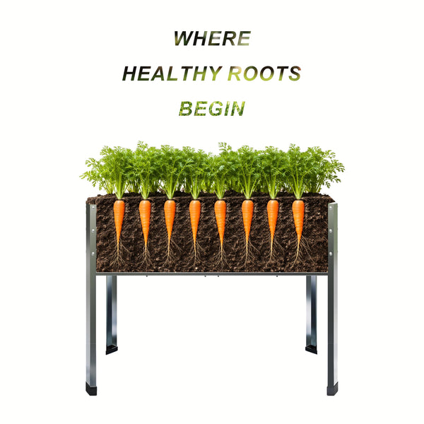 Galvanized Raised Garden Bed with Legs 48x18x31.5", Elevated Metal Planter Box, Set of 2