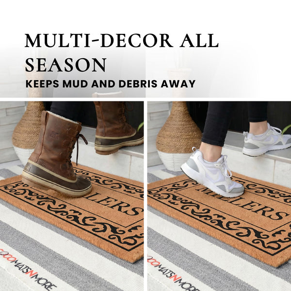 Personalized Coco Coir Door Mat with Non-Slip Vinyl Backing