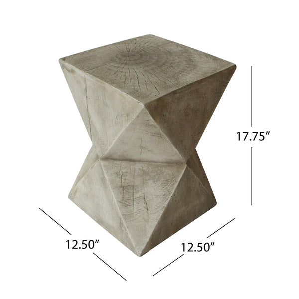 Concrete Hourglass Accent Side Table
