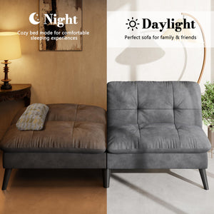 Convertible Futon Sofa Bed with Adjustable Backrest
