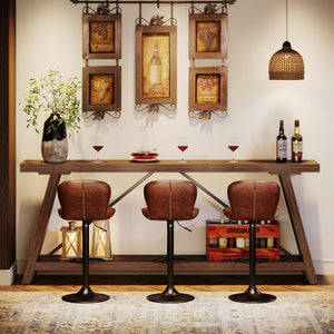 70.9" Industrial Sofa Console Table with 2-Tier Storage