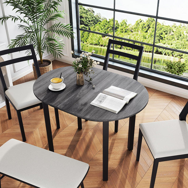 Oval Dining Table for 2-4, Rubber Wood Legs
