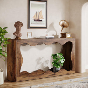 63" Farmhouse Console Table with Storage
