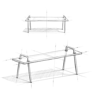 Mango Wood Industrial Entryway Bench