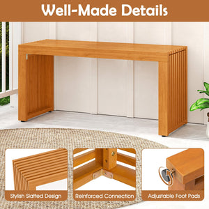 Acacia Wood Outdoor Bench 36" Backless Loveseat for 2 – 800 lbs Capacity