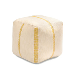 Square Pouf Ottoman Footrest – Cotton Polyester Floor Seating