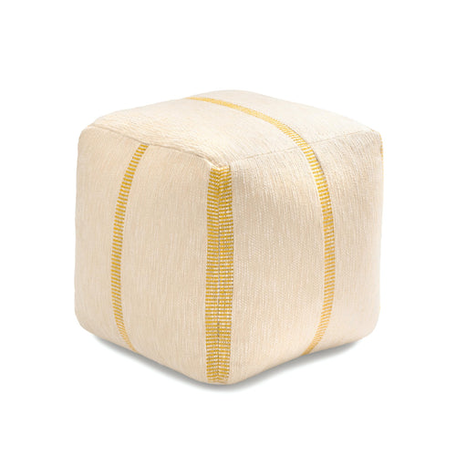 Square Pouf Ottoman Footrest – Cotton Polyester Floor Seating