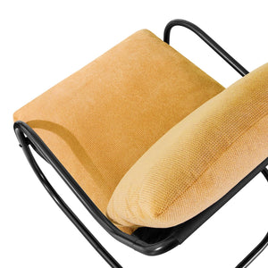 Modern Metal Frame Accent Chair with Upholstered Cushion