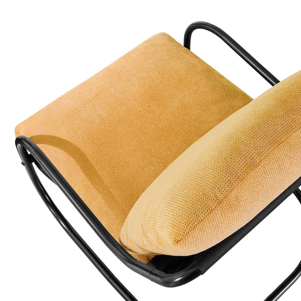 Modern Metal Frame Accent Chair with Upholstered Cushion