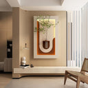 3D LED Wall Decor Sculpture with Artificial Plants & Rabbit Statue