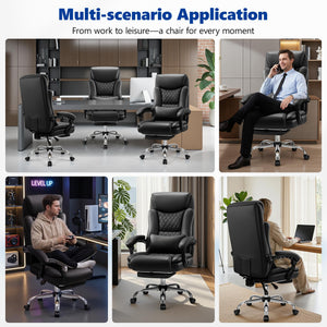 Big and Tall Office Chair 400lbs with Memory Foam Seat and Footrest