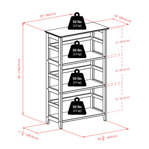 4-Tier Beechwood Bookshelf – Honey Finish