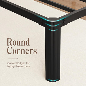 Metal Platform Bed Frame with Storage — Twin, Full, Queen, King