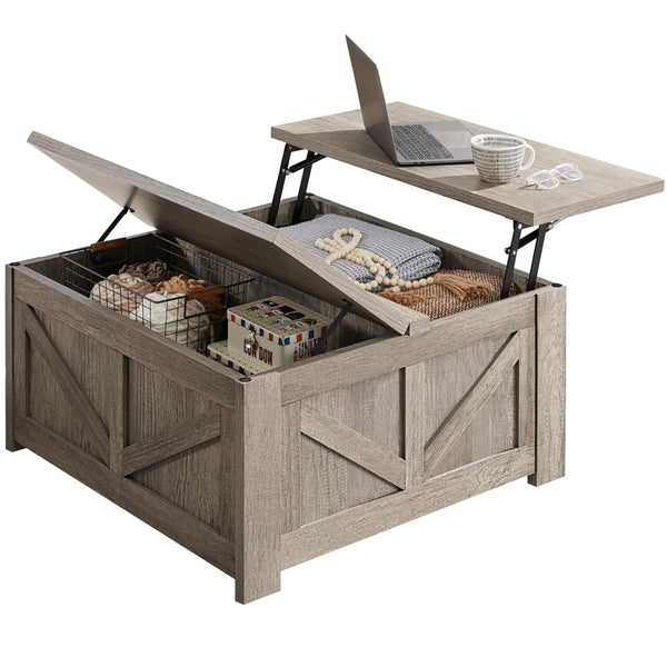 Square Lift Top Coffee Table with Hidden Storage