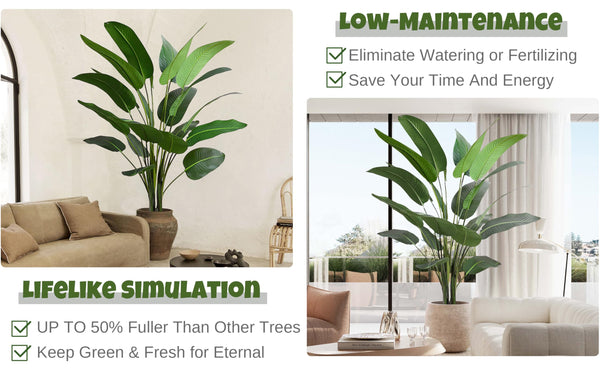 Artificial Bird of Paradise Tree — Large Faux Tropical Indoor Plant