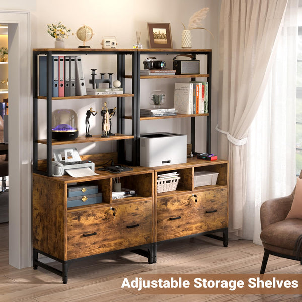 Vertical File Cabinet with Charging Station