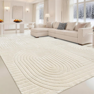 High-Low Pile Area Rug – Washable Soft Indoor Rug with Non-Slip Backing