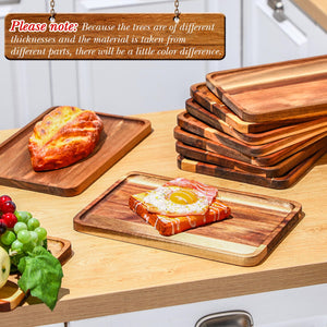 Acacia Wood Serving Tray Set – Rectangular Wooden Platter