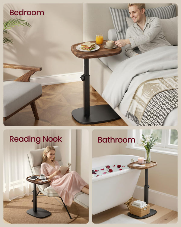 C-Shape Side Table with Adjustable Height