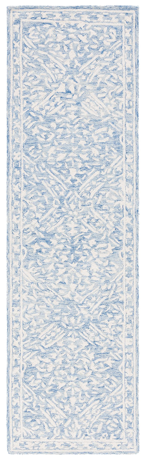 Micro-Loop Wool Area Rug – Blue & Ivory
