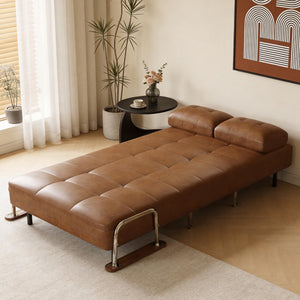 Faux Leather Convertible Sofa Bed