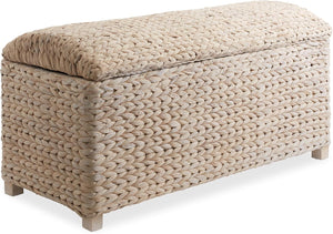 Water Hyacinth Storage Trunk with Curved Lid & Safety Hinge