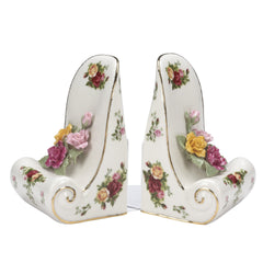Old Country Roses Porcelain Bookends