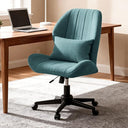 Armless Cross-Legged Swivel Desk & Vanity Chair with Wheels
