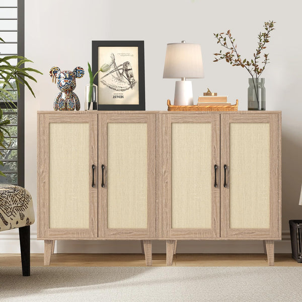 Rattan Door Buffet Cabinet Sideboard