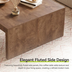 39.4" Square Fluted Coffee Table