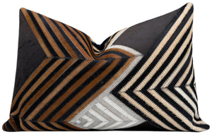 Cowhide Leather Patchwork Throw Pillows