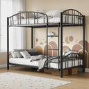 Twin Over Twin Bunk Bed Frame with Guardrail & Safety Ladder