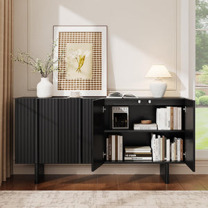 63" Fluted Sideboard Buffet Cabinet with Adjustable Shelves